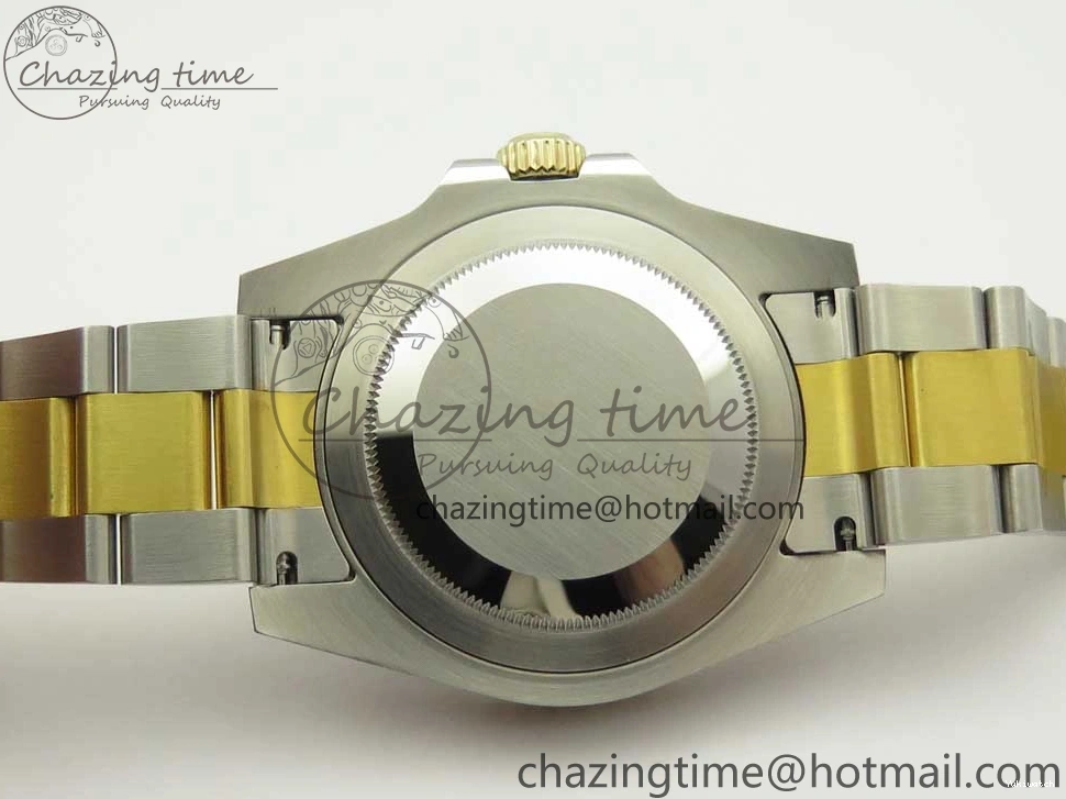 Edition GMT-Master II (Correct 1:1 Best 904L Hand Noob A3187 116713 Stack) LN YG Wrapped Steel Black Ceramic Thick 0209